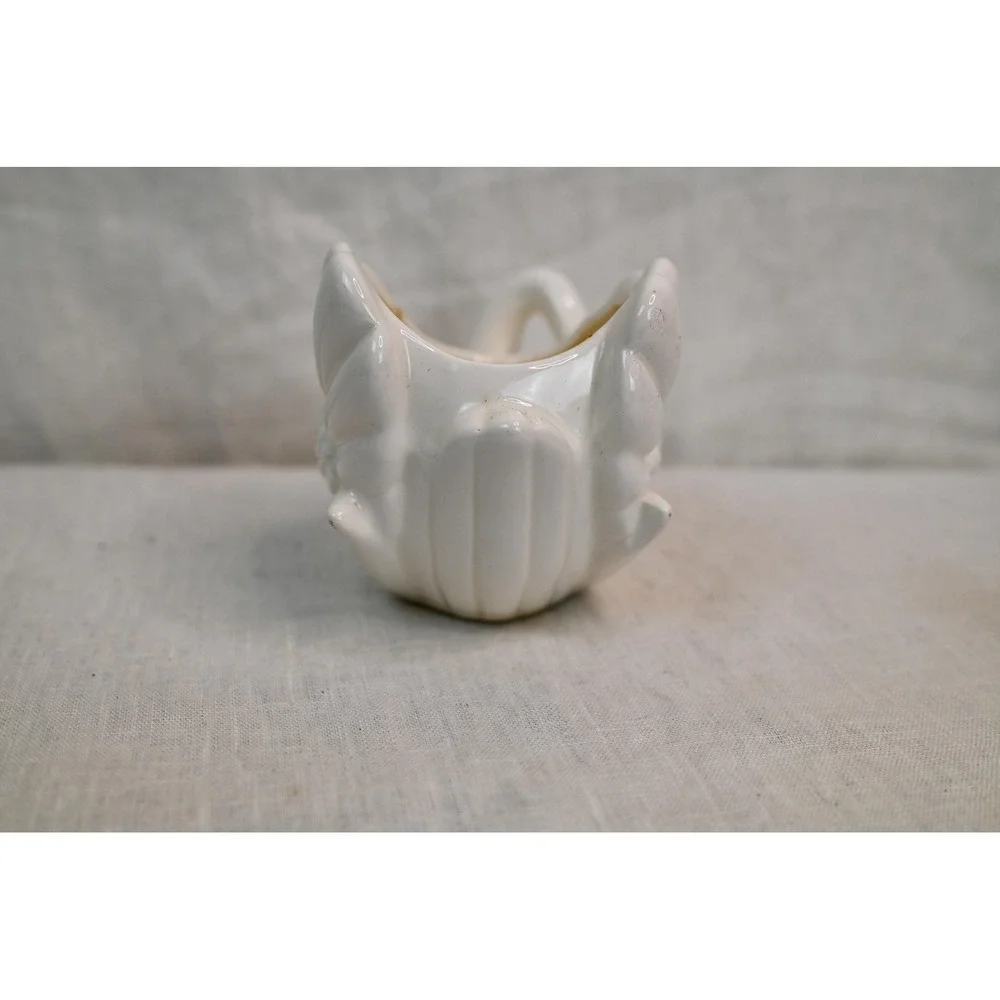 Vintage Omnibus 1983 Swan Planter White Ceramic 80s Decor 5in